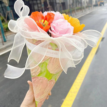冰淇淋花束混搭花束玫瑰情人节礼物生日手工纸艺花道具装饰纸花