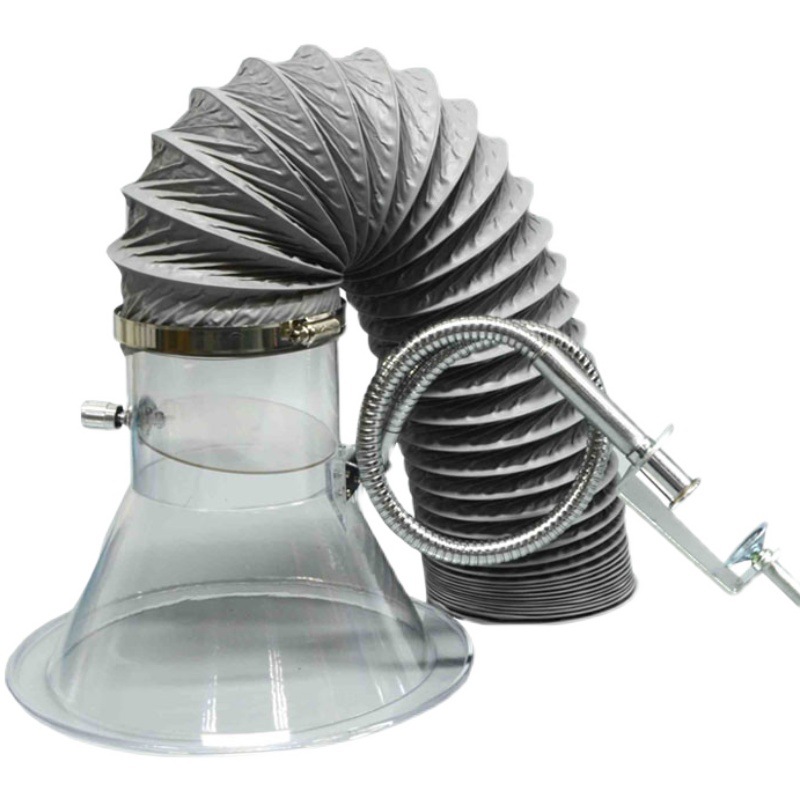 电子厂流水线烙铁焊锡 吸烟罩 喇叭口排烟罩透明排烟配套管道风机