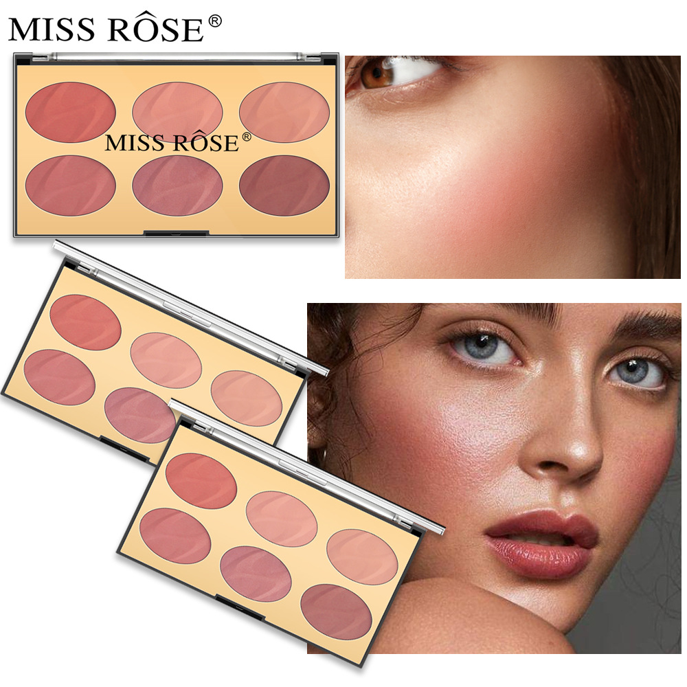 Missrose Multi-Color Blush Repair Matte Blush Wholesale Tipsy Thin and Glittering Gradient Makeup Special Blusher Plate