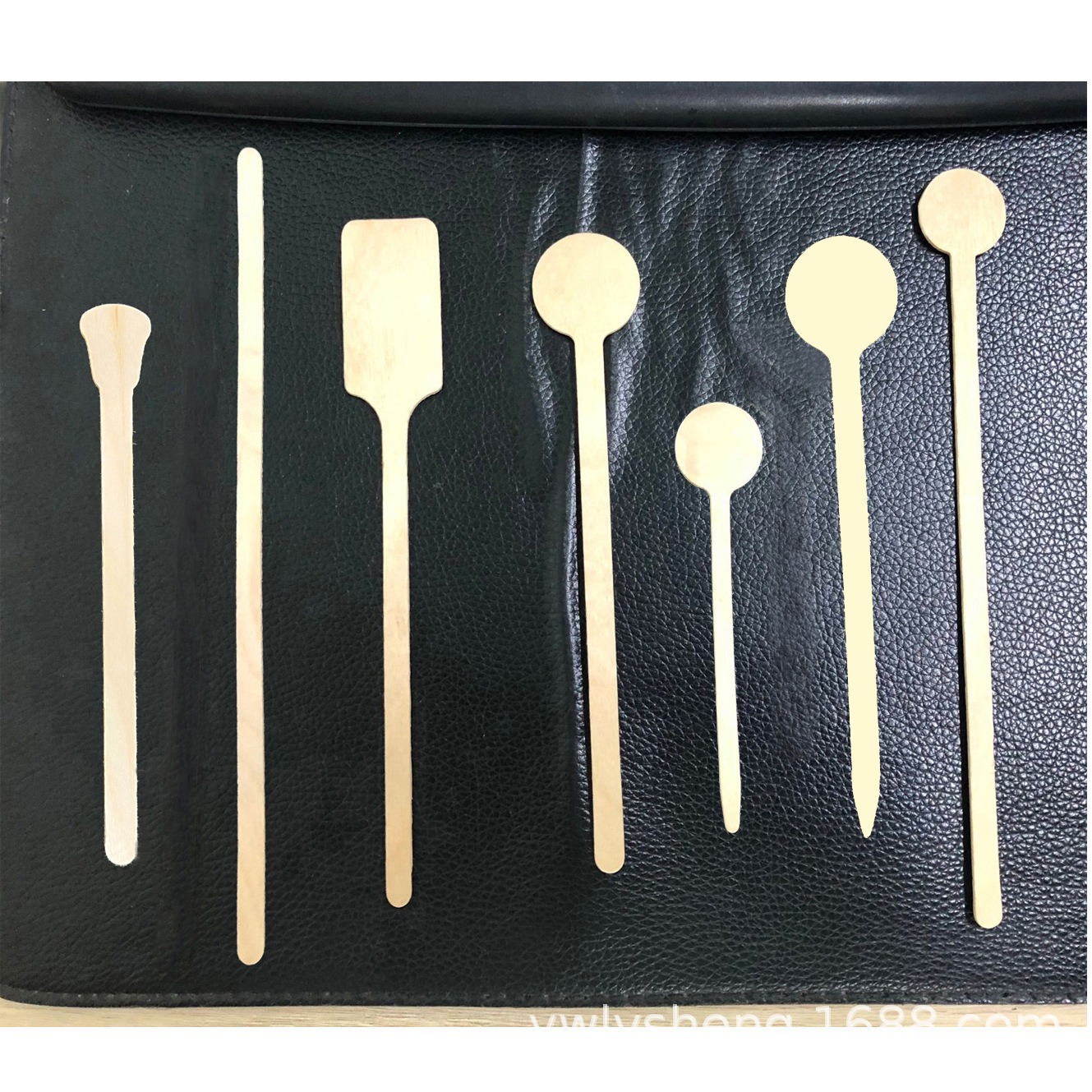 供应一次性圆头咖啡棒方头可印图案木质奶茶果热饮店商用搅拌棒