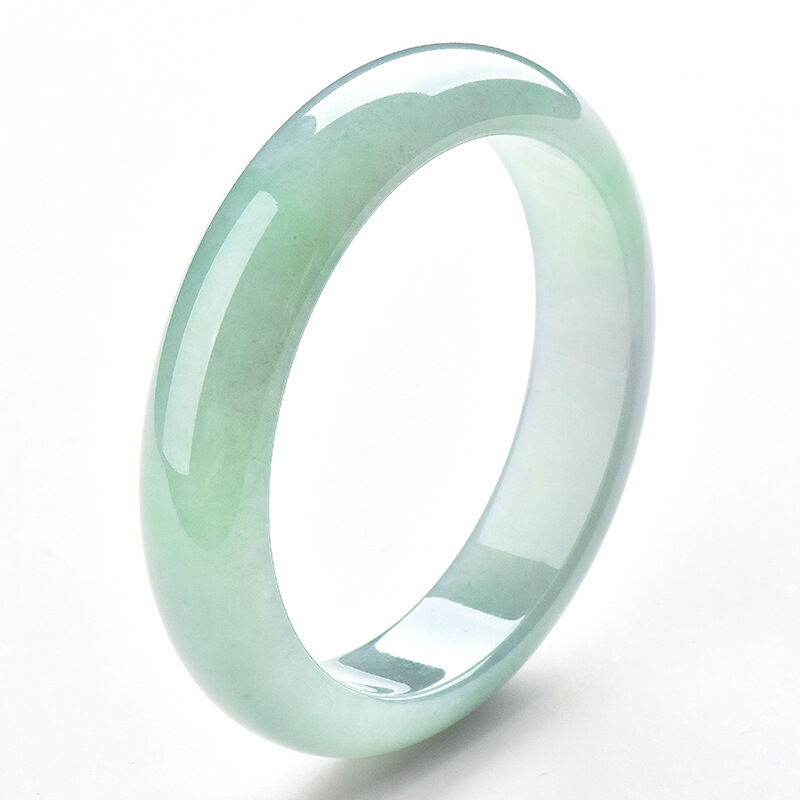 绿翠玉楼 冰种翡翠飘花手镯 玉石女玉镯子 玉手镯女款 送妈妈 配