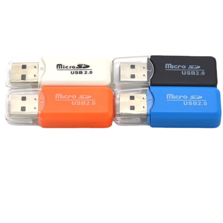 Cross-Border in Stock USB2.0 High-Speed Card Reader Compact MicroSD/T-Flash TF Cool Card Reader Wholesale
