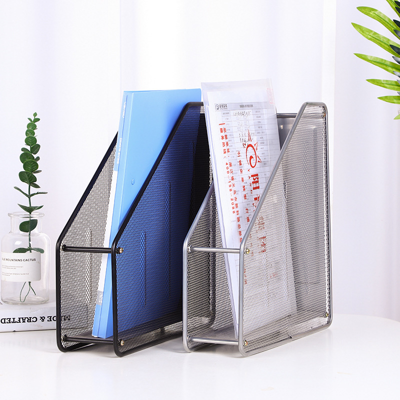 文件管理架 桌面办公整理文件架简约金属网格分类文件架组装 现货