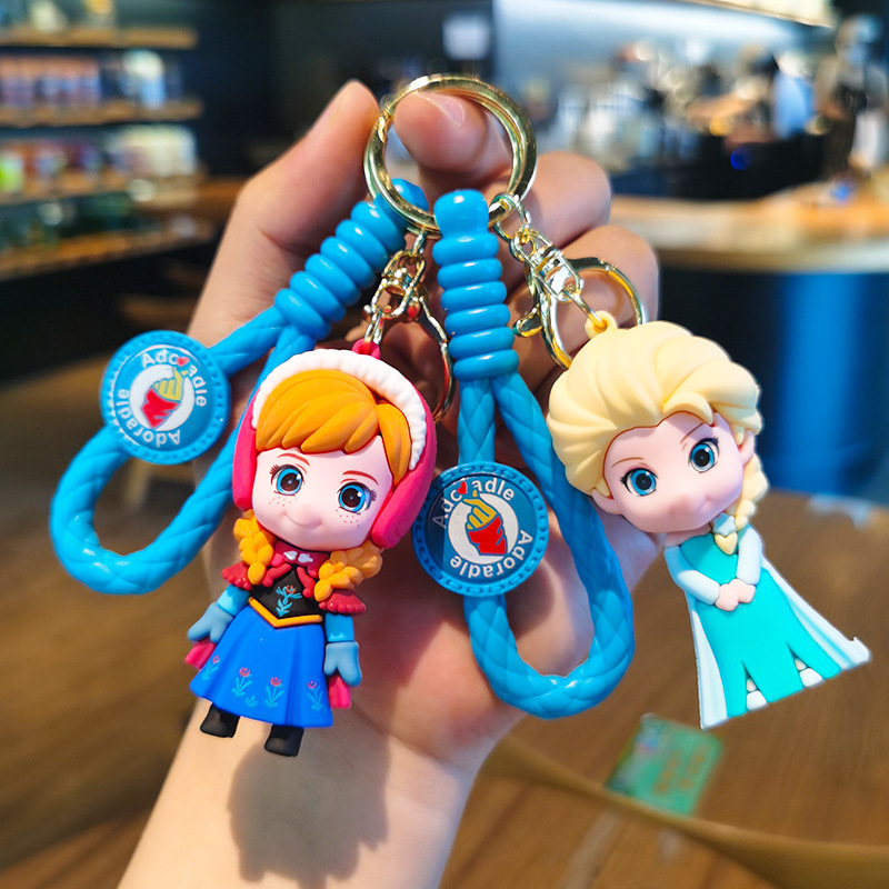 qiyuan series keychain princess anna cartoon cute school bag pendant crane machine water cup gift