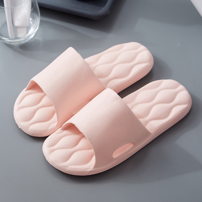 Slip-on Slippers for Women Summer Indoor Home Home Couple Non-Slip Bathroom Bath Sandals Men's Home Summer