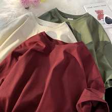 棉T恤260g重磅美式复古纯色春夏季短袖女学生韩版宽松大码上衣