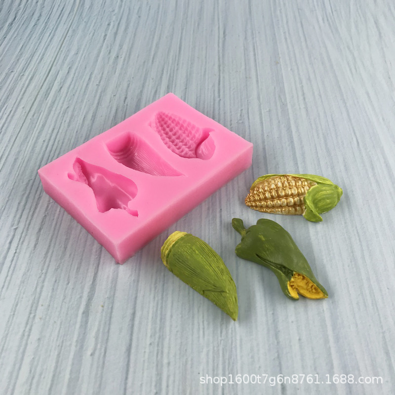 仿真蔬菜蛋糕模具 玉米辣椒冬竹笋巧克力硅胶模具diy厨房烘焙工具