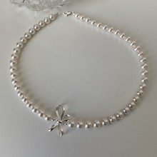正圆珍珠项链女轻奢小众设计高级感法式复古拼接时尚款锁骨链颈链