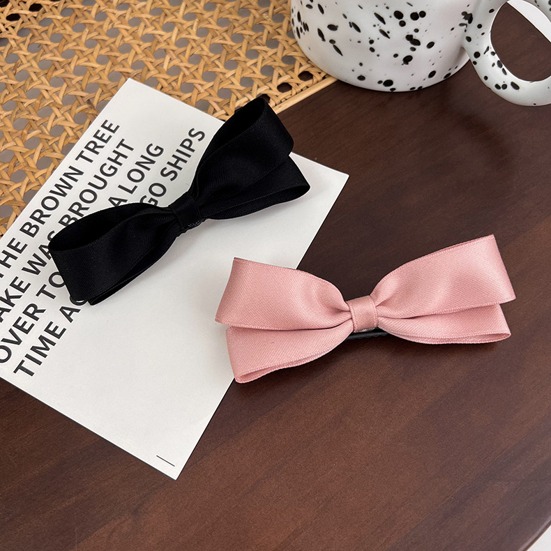 Cute Bow Three-Dimensional Small Hairclip Girl Pink Bang Clip Small Ear Headdress Little Red Book Recommendation Head Clip