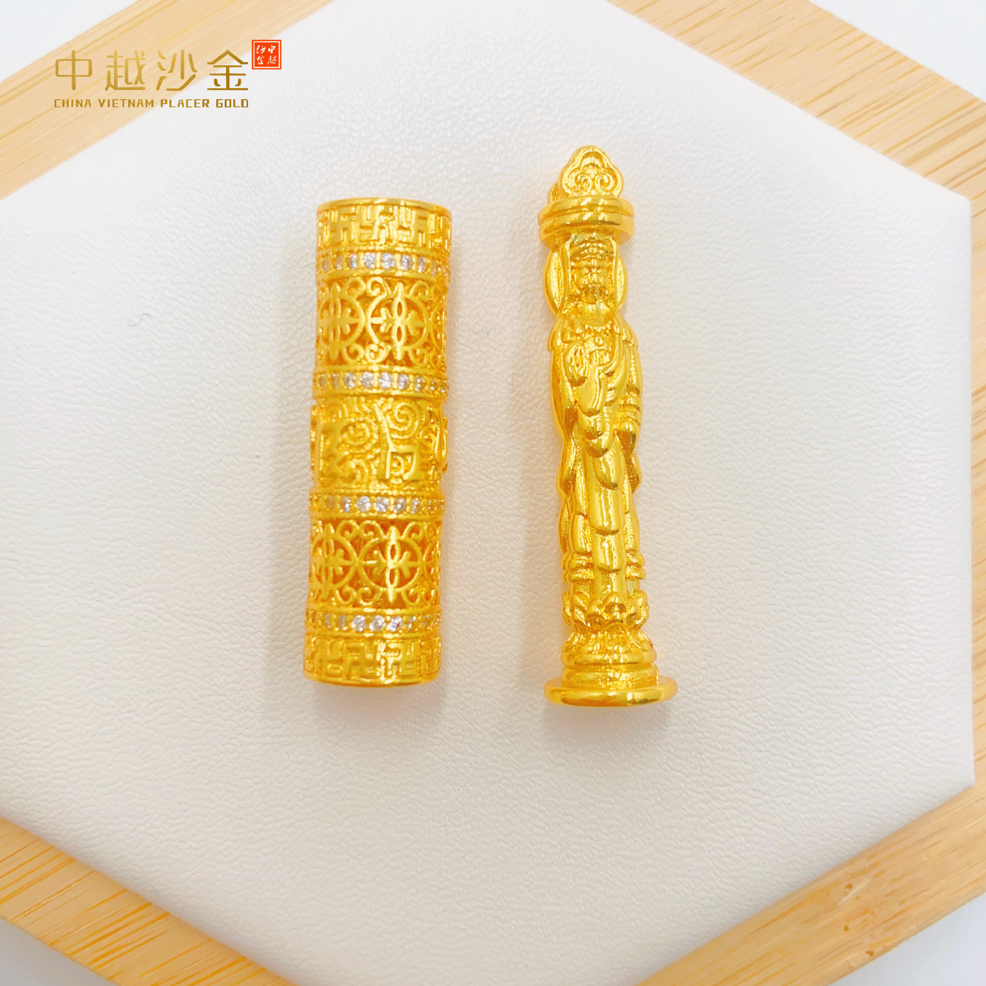 金店同款古法沙金八宝随身金佛吊坠diy配件项链送礼一手货源批发