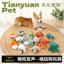 天元宠物狗玩具动物造型大型犬玩具耐咬发声玩具毛绒结绳磨牙玩具
