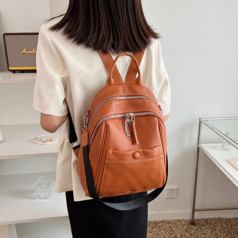 Factory Direct Supply Backpack Female College Student Korean Style Fashionable All-Match Bag Multi-Functional Outing Travel Bag New