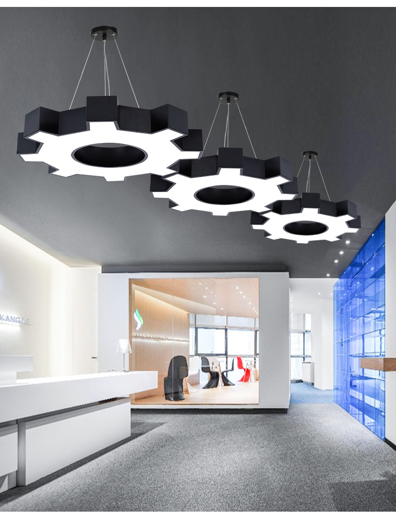 齿轮吊灯工业风创意个性健身房科技感网咖幼儿圆六边形拼接造型灯