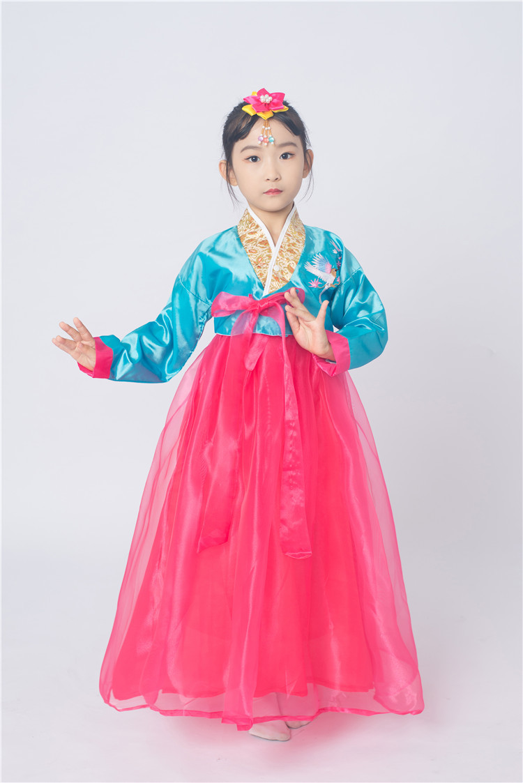 韩国儿童韩服礼服公主裙民族朝鲜族服装古装演出服女童舞台表演服