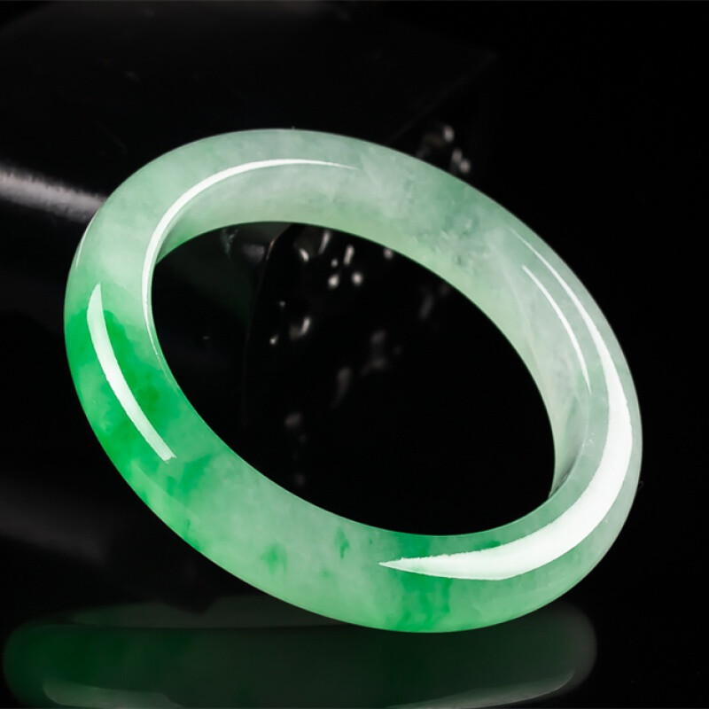 0成交0件缅甸冰种翡翠手镯飘花圆条紫罗兰春彩玉石手镯子少女款￥168.