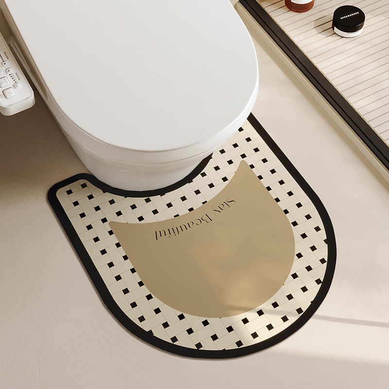 Minimalist Modern Light Luxury Bathroom Mats Three-Piece Bathroom Wash Basin Hydrophilic Pad Quick-Drying Non-Slip Foot Mat