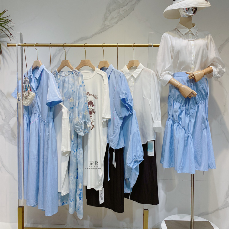 爱依服品牌尾单连衣裙混批裙子杂款尾货清仓女装品牌折扣货源批发