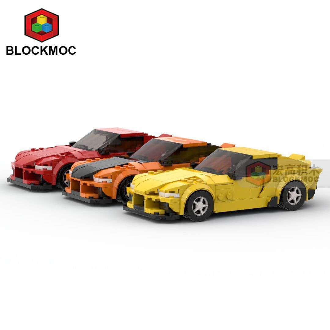 moc积木适用兼容乐高丰田 牛魔王supragr赛车跑车8格车speed玩具