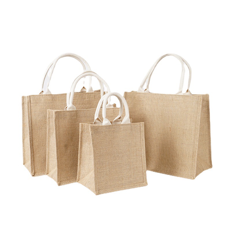 Wholesale Burlap Handbag Sack Cotton and Linen Bag Jute Shopping Bag DIY Linen Bag MUJI Bags