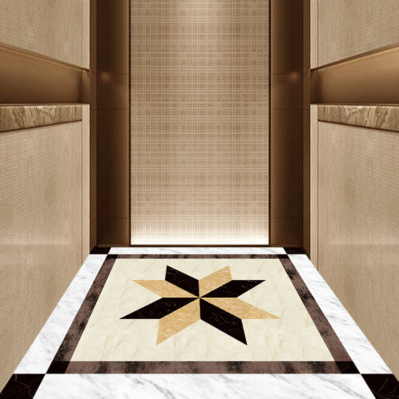 pvc地板胶电梯地垫可定logo图案尺寸轿厢pvc地毯仿大理石防水耐磨