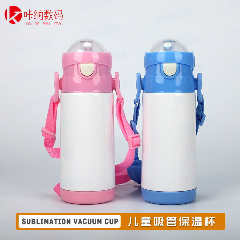 heat transfer insulation cup student water cup 304 stainless steel blank sublimation coating children straw cup factory wholesale