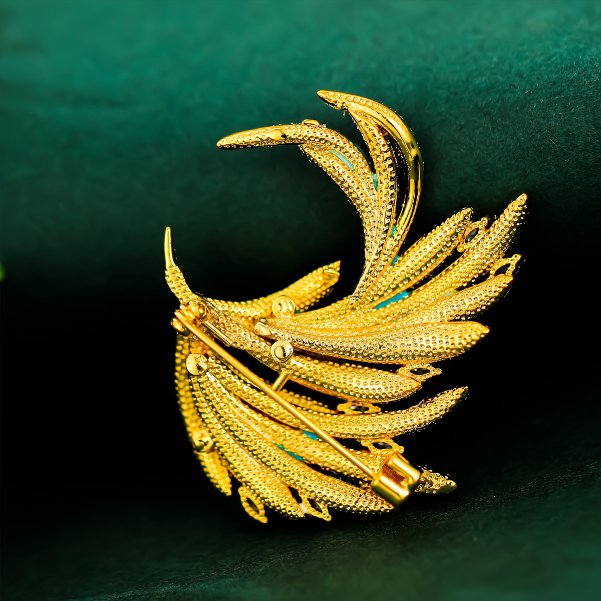 韩版时尚珐琅彩凤凰胸针时尚优雅西服旗袍女气质胸花配饰西装胸针