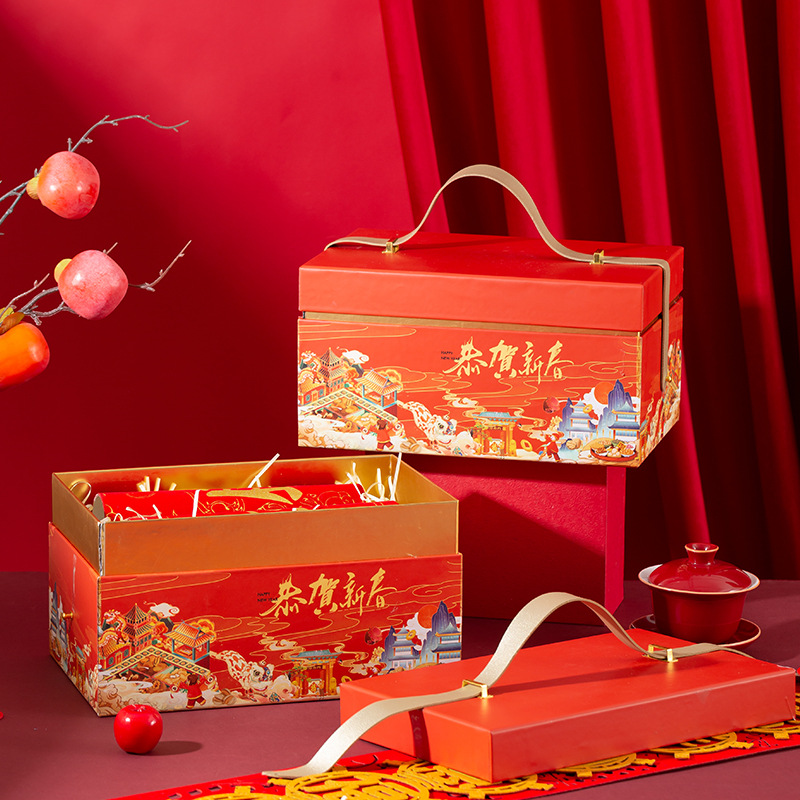 年货礼盒包装盒空盒国潮2024龙年春节送礼礼品盒高档超大号礼物盒