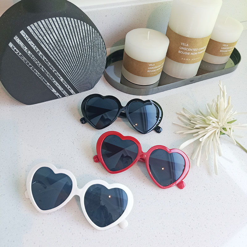 桃心太阳镜墨镜爱心少女学生眼镜摆造型写真眼镜框韩版ins风夏季