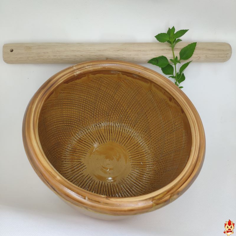 打茶机 家用 擂茶工具擂茶钵擂钵 擂茶 老式 手工网纹钵高品质捣