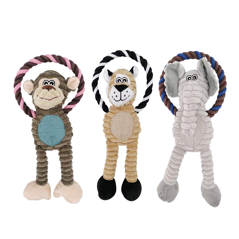 Pet Toy Bite String Monkey Pug-Dog Plush Toy Dog Sound Cleaning Dog Cotton String Supplies in Stock