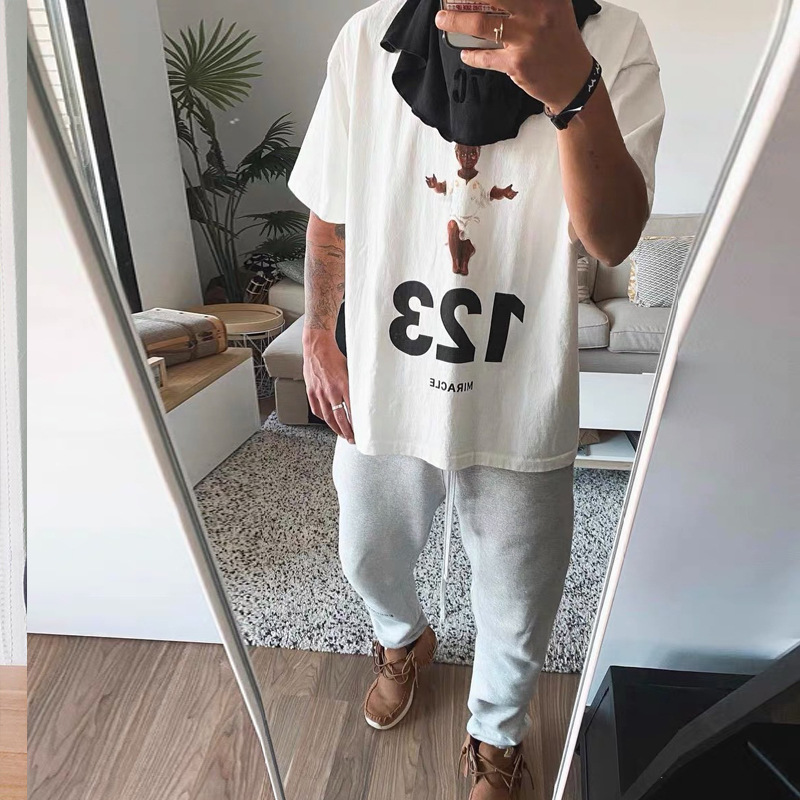 男装潮牌嘻哈欧美ins侃爷fog高街123休闲宽松短袖t恤半袖t-shirt