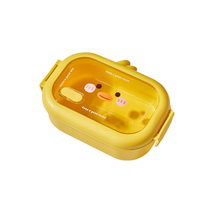 Bento Microwave Oven Insulation Stainless Steel Duck Anti-Microwave Cute Bento Box Heated Lunch Box Lunch Box Cute 0652-9