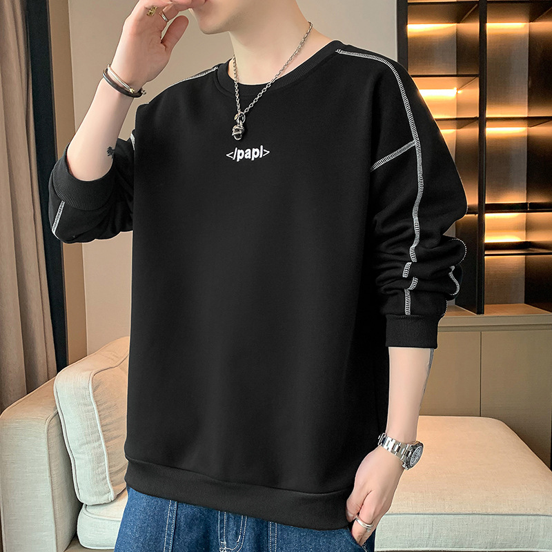 Men's Sweater 2023 Autumn and Winter New Korean Style Fashion Brand round Neck Loose Casual Ins Men's T-shirt Bottoming Shirt Men's Clothing