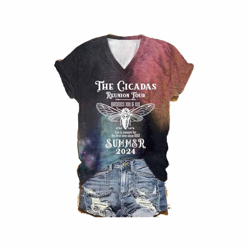 qh定 制 跨境外贸女装数码印花渐变扎染字母热款女士t恤仿棉t 图片