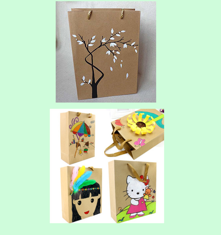 牛皮纸袋创意美劳diy手工制作儿童绘画材料幼儿园环境布置装饰