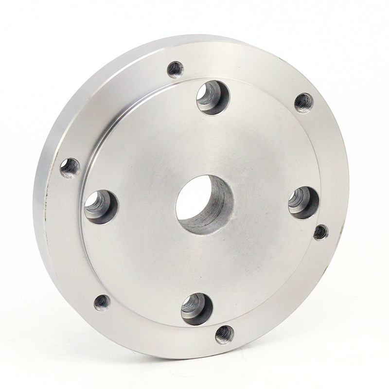 四轴转台安装三爪法兰连接盘 6寸 8寸 10寸三爪液压卡盘车床附件