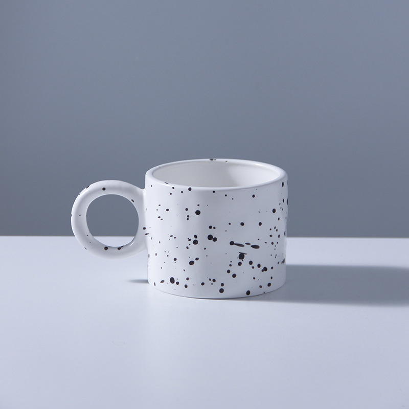 Nordic Klein Blue Milk Hand-Pinching Irregular Big Ears Ceramic Ins Couple Coffee Net Red Mug