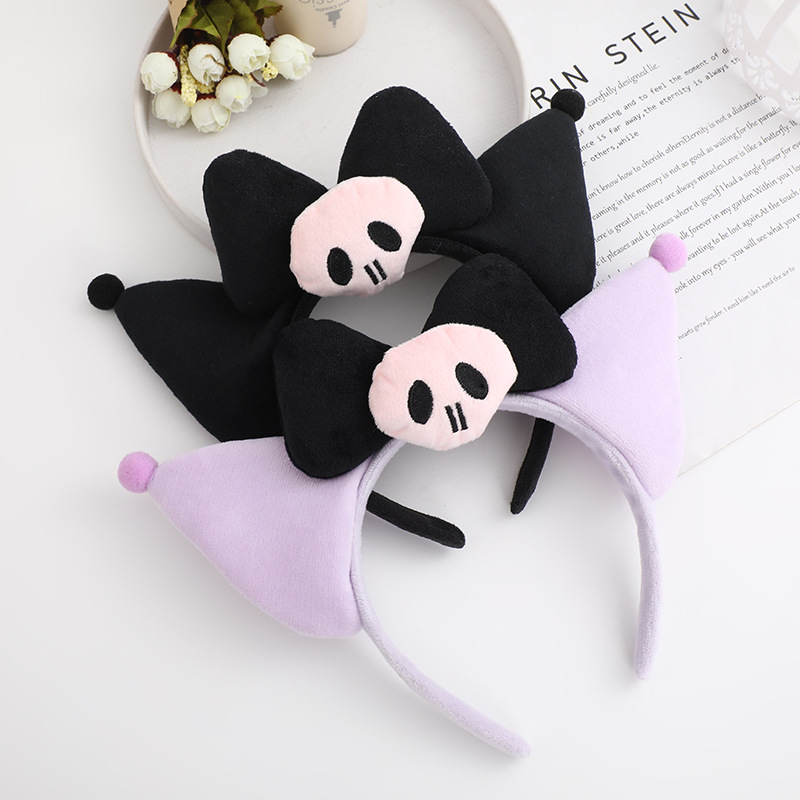 Trending Cartoon Dark Style Clow M Headband Headwear for Face Wash Headband Halloween Cosplay Cat Ear Props