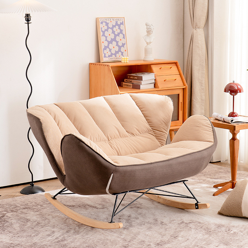 北欧双人摇椅躺椅懒人网红客厅摇摇椅蜗牛椅家用休闲轻奢沙发靠椅