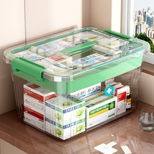 多层药箱家庭装家用医药箱大容量药物收纳盒透明大号急救药盒药品