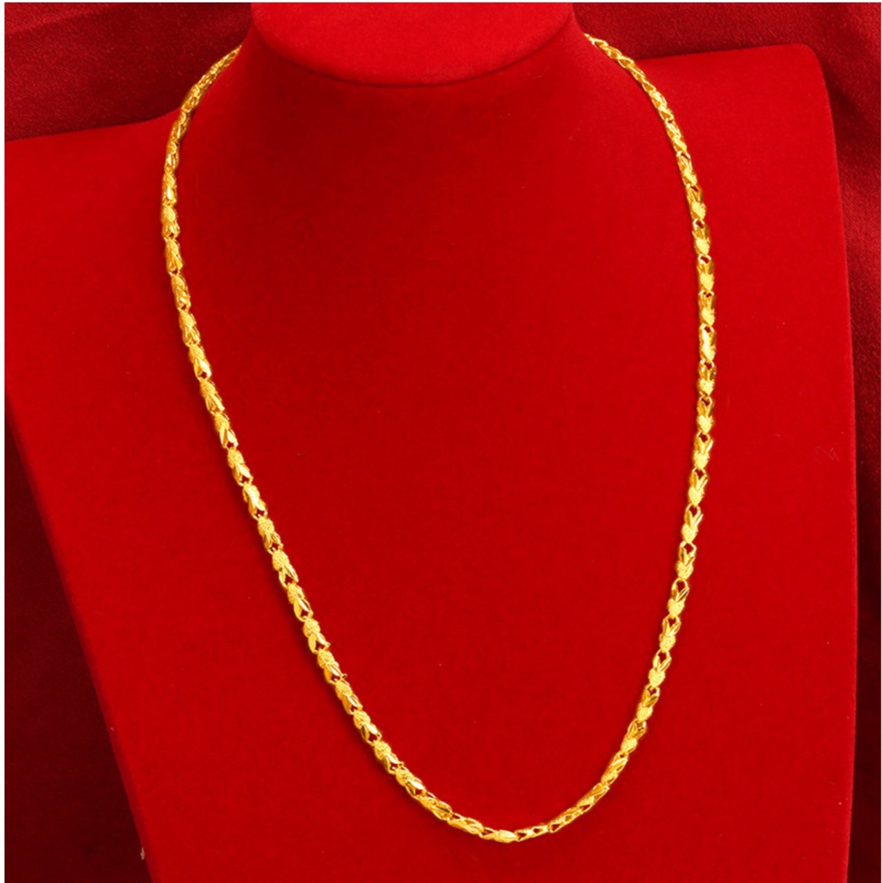 越南沙金24k桃心金项链女士链镀金仿真金久不掉色金链锁骨链饰品