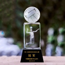 批发水晶内雕奖杯运动篮球足球排球网球棒球羽毛球运动会体育比赛