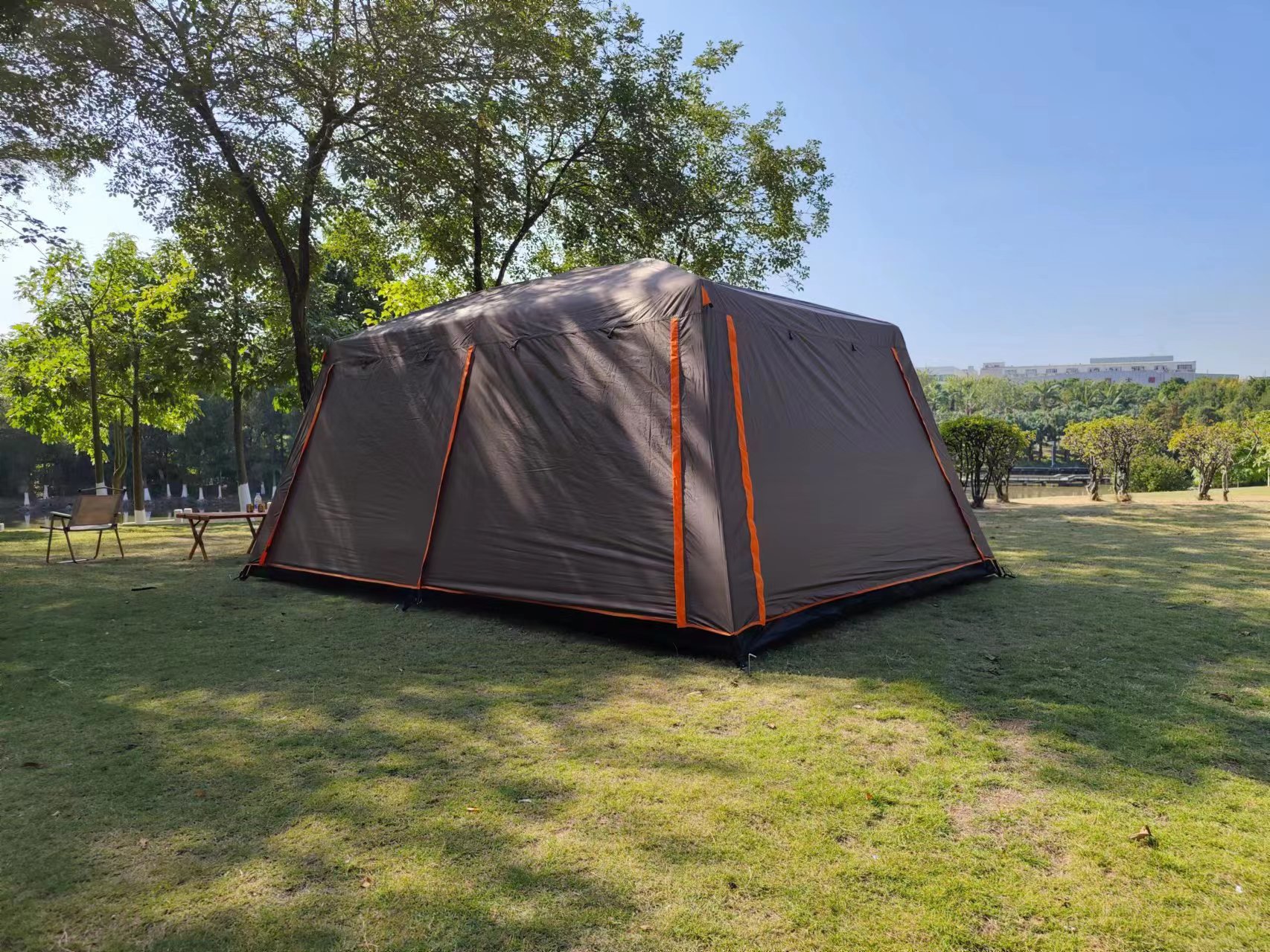 Spring Outing Tent Canopy Integrated Outdoor Camping Tent Wholesale Two Bedrooms and One Living Room 5-8 People Double Layer Waterproof Pavilion