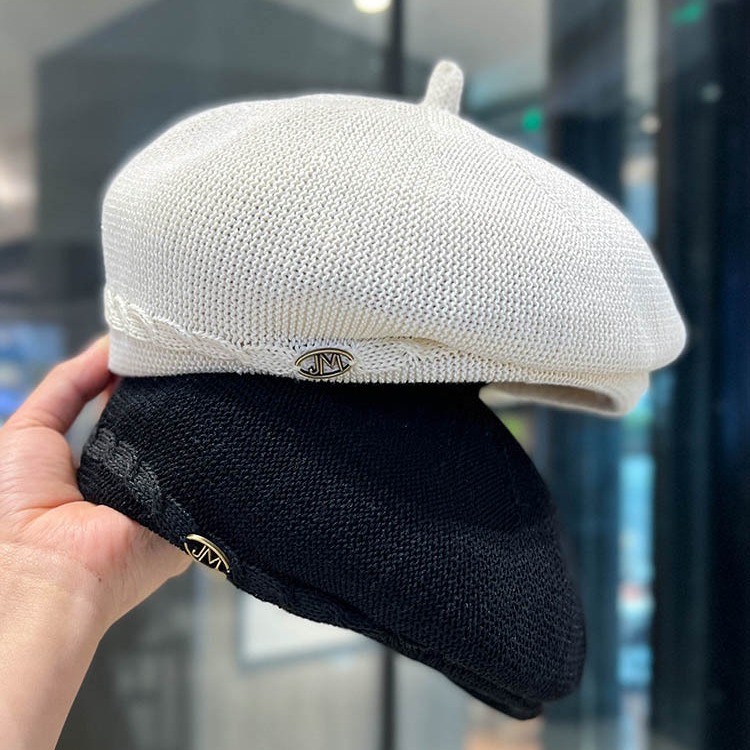 韩系压褶定型设计时尚贝雷帽子女春夏季透气百搭显脸小蓓蕾画家帽