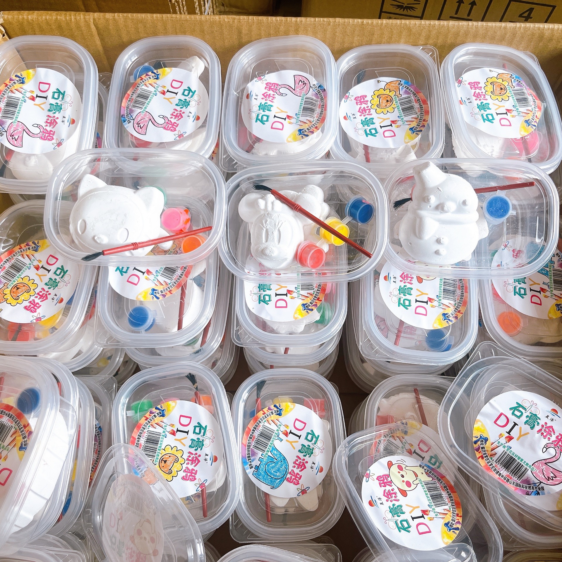 Children Colorful Painting Mini Plaster Doll Kindergarten Diy Creative Graffiti White Blank Toy Square Stall Wholesale