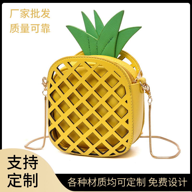 Manufacturer Customized Women's Bag Pineapple Bread Spring and Summer Contrast Color Chain Bag Shoulder Crossbody Small Bag Creative Backpack Bag