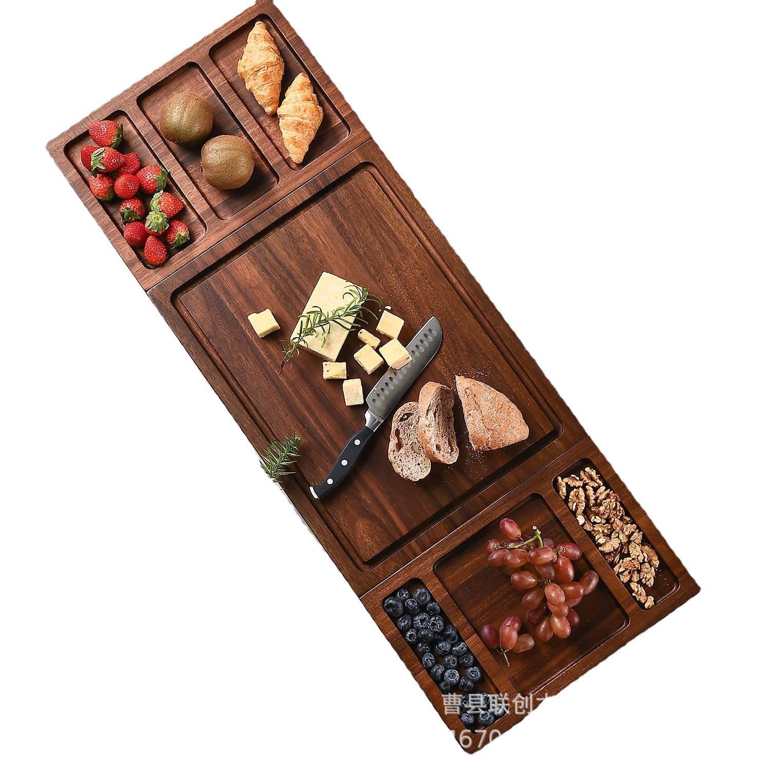 Simple Solid Wood Table Board Kitchen Chopping Board with Tray Wooden Cutting Board Creative Cheese Chopping Board Snack Dish