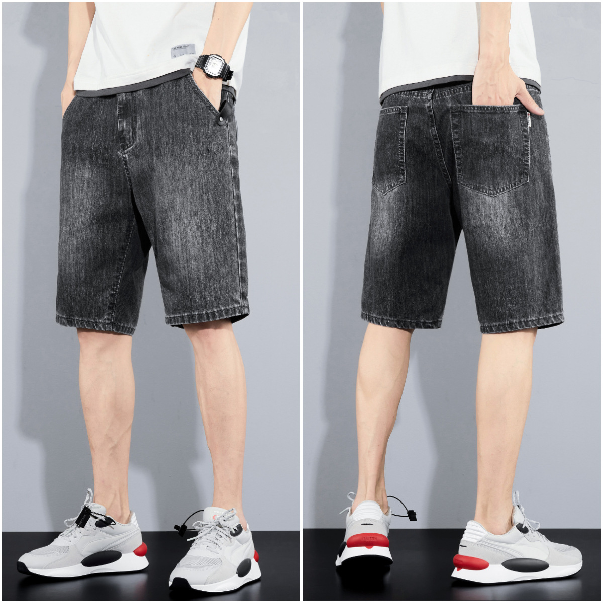 牛仔短裤男生休闲五分裤批发男士高端裤子男百搭中裤男款夏季男裤