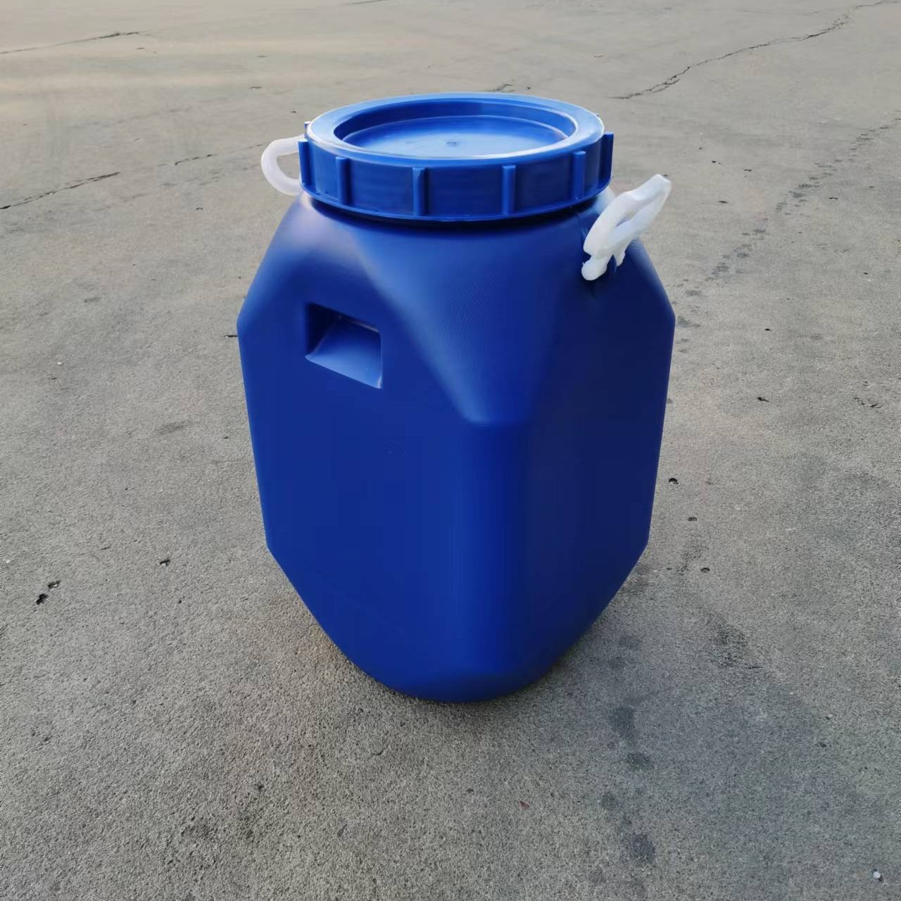 双提手25升广口方桶  25升大口塑料桶 50斤蓝色化工包装塑料桶