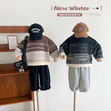 风之谷2023秋冬新款童装儿童韩版个性针织衫男童洋气百搭加厚毛衣